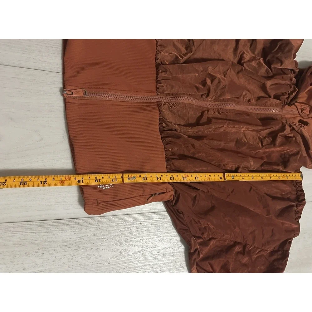 Free People Movement Start Me Up Hoodie Jacket & Shorts Set Sz S Bronze Color